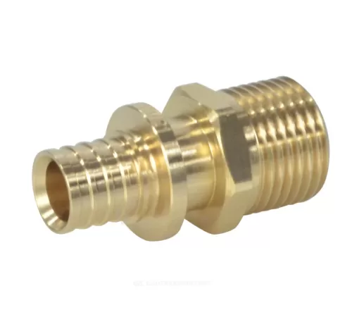 Муфта для PE-X труб аксиальная латунь Дн 16х3/4" НР РОС