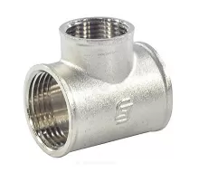 Тройник латунь никель переходной Ду 25х20х25 (1"х3/4"х1") ВР/ВР SantechSystems