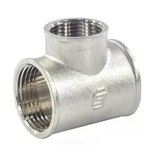 Тройник латунь никель переходной Ду 25х20х25 (1"х3/4"х1") ВР/ВР SantechSystems