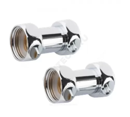 Соединитель для полотенцесушителя латунь Ду 20 3/4"x3/4" нак/гайка прямой хром Терминус 4620768883071 .