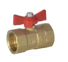 Кран шаровой латунь ПРАКТИК 130 Ду 20 Ру16 ВР бабочка красная аналог 11б27п1 ГАЛЛОП 103254