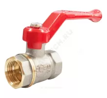 Кран шаровой латунь никель 11Б27фт1М OPTIMA Ду 15 Ру25 ВР полнопроходной рычаг красный VALFEX VF.214.NLR1.012
