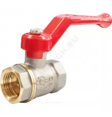Кран шаровой латунь никель 11Б27фт1М OPTIMA Ду 15 Ру25 ВР полнопроходной рычаг красный VALFEX VF.214.NLR1.012