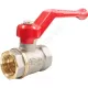 Кран шаровой латунь никель 11Б27фт1М OPTIMA Ду 15 Ру25 ВР полнопроходной рычаг красный VALFEX VF.214.NLR1.012