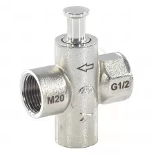 Кран для манометра кнопочный латунь Ду 15 Ру16 ВР G1/2"-М20х1,5 без рукоятки без фланца Пензапромарматура 007011000