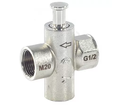 Кран для манометра кнопочный латунь Ду 15 Ру16 ВР G1/2"-М20х1,5 без рукоятки без фланца Пензапромарматура 007011000