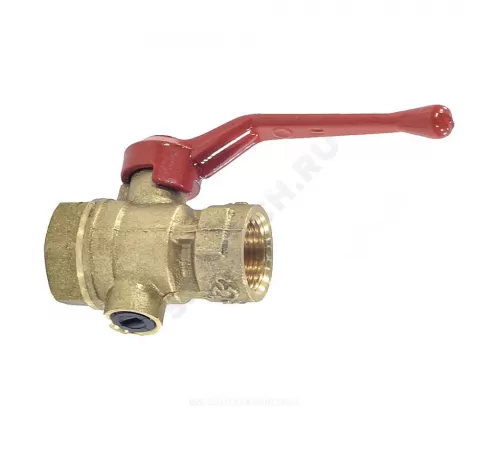 Кран для манометра 3-ходовой латунь 11Б27п11 Ду 15 Ру16 ВР G1/2"-М20х1,5 с рукояткой без фланца флажок/рычаг Цветлит ZW10023