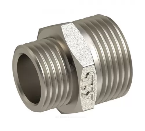 Ниппель латунь никель переходной Ду 32х15 (1 1/4"х1/2") НР RTP (РосТурПласт) 25110