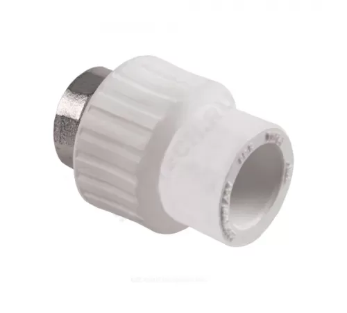 Муфта PP-R комбинированная белая Дн 20х1/2" с накидной гайкой на метал. штуцере RTP (РосТурПласт) 10696