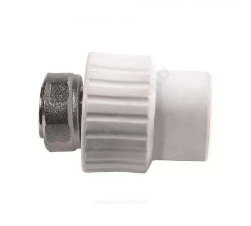 Муфта PP-R комбинированная белая Дн 20х1/2" с накидной гайкой на метал. штуцере RTP (РосТурПласт) 10696
