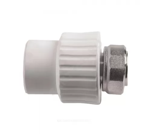 Муфта PP-R комбинированная белая Дн 20х1/2" с накидной гайкой на метал. штуцере RTP (РосТурПласт) 10696