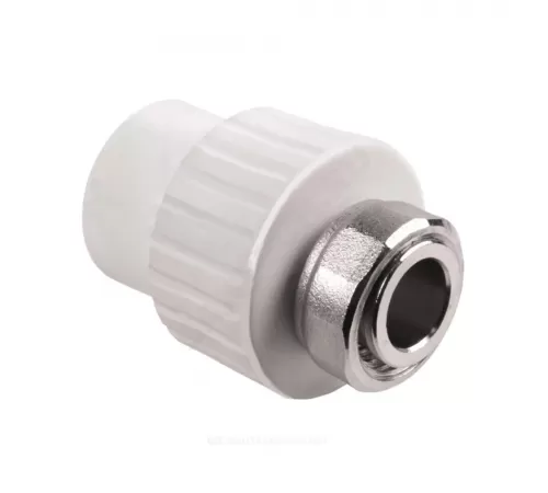 Муфта PP-R комбинированная белая Дн 20х1/2" с накидной гайкой на метал. штуцере RTP (РосТурПласт) 10696