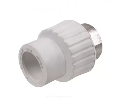 Муфта PP-R комбинированная белая Дн 20х1/2" с накидной гайкой на метал. штуцере RTP (РосТурПласт) 10696