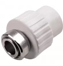 Муфта PP-R комбинированная белая Дн 20х1/2" с накидной гайкой на метал. штуцере RTP (РосТурПласт) 10696