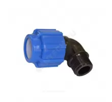 Отвод компрессионная ПЭ Дн 20х3/4"х90гр НР Ру16 VALFEX 1210012420034