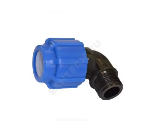 Отвод компрессионная ПЭ Дн 20х3/4"х90гр НР Ру16 VALFEX 1210012420034