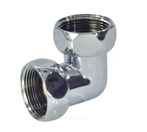 Соединитель для полотенцесушителя латунь Ду 25 1"x1" нак/гайка угловой хром Элит-Металл SG740SCH1010 ..