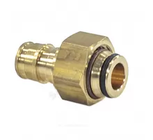 Соединитель для PE-X труб радиальный латунь Дн 16х1/2" под конус с накидной гайкой РОС