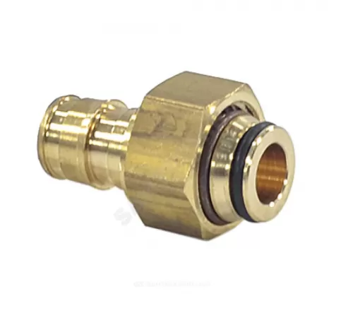 Соединитель для PE-X труб радиальный латунь Дн 20х1/2" под конус с накидной гайкой РОС .