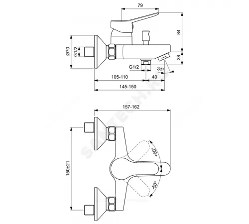 Промо-комплект для ванны с душем SCORPIO Ideal Standard BD007AA