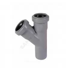 Тройник PP-H серая HT HTEA Дн 50х50х67гр б/нап в/к Ostendorf 112300