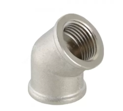 Угольник латунь никель Ду 15 (1/2") 45гр ВР VALFEX VF.091.N.012