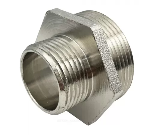 Ниппель латунь никель переходной Ду 50х32 (2"х1 1/4") НР SantechSystems