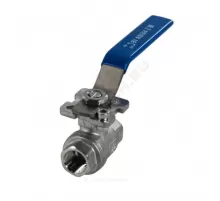 Кран шаровой нерж SS304 Ду 32 Ру63 ВР под электропривод с рукояткой полнопроходной Benarmo