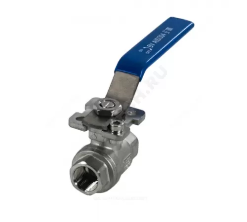 Кран шаровой нерж SS304 Ду 32 Ру63 ВР под электропривод с рукояткой полнопроходной Benarmo