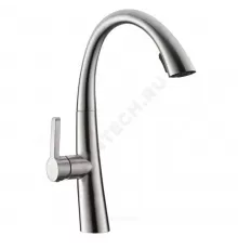 Смеситель для кухонной мойки ручка сбоку одноручный с выдвижным изливом STEEL Профсан PSM-300-9