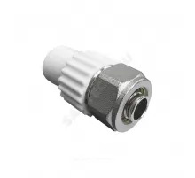 Ниппель PP-R комбинированный серый Дн 20х16 наруж пайка/обжим для МП труб VALFEX 10172016Г