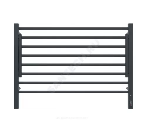 Полотенцесушитель электрический сталь Лесенка 235 Вт 800х600мм 8П со встроенным диммером справа черный муар Горизонт Терминус 4670078543608