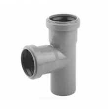 Тройник PP-H серый Дн 50х50х87гр б/нап в/к Политэк 205087
