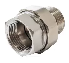 Соединитель латунь никель американка Ду 20 (3/4") прямой ВР/НР VALFEX VF.340.N.034