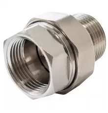 Соединитель латунь никель американка Ду 15 (1/2") прямой ВР/НР VALFEX VF.340.N.012
