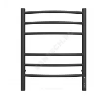 Полотенцесушитель электрический сталь Лесенка 118 Вт 450х600мм 6П со встроенным диммером справа черный муар Классик Терминус 4670078542984