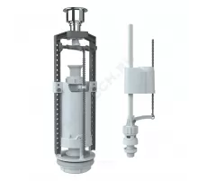 Арматура для бачка сливная/наливная 1/2" нижнее подключение кнопка хром 1/реж Unicorn SM-N/H