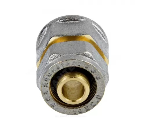 Муфта МП латунь никель обжим Дн 16х3/4" ВР ГОСТ 32415-2013 7002 Aquasfera 7002-02