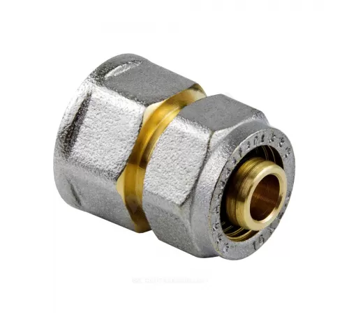 Муфта МП латунь никель обжим Дн 16х3/4" ВР ГОСТ 32415-2013 7002 Aquasfera 7002-02