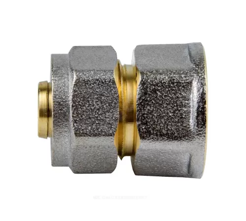 Муфта МП латунь никель обжим Дн 16х3/4" ВР ГОСТ 32415-2013 7002 Aquasfera 7002-02