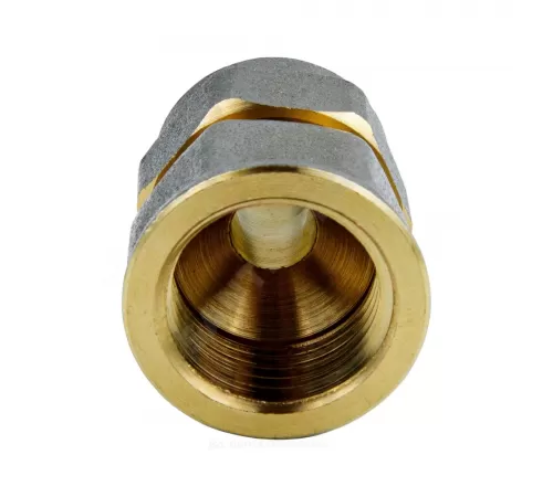 Муфта МП латунь никель обжим Дн 16х3/4" ВР ГОСТ 32415-2013 7002 Aquasfera 7002-02