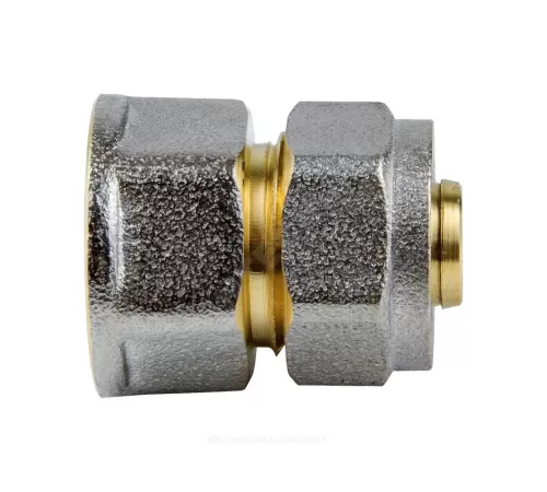 Муфта МП латунь никель обжим Дн 16х3/4" ВР ГОСТ 32415-2013 7002 Aquasfera 7002-02