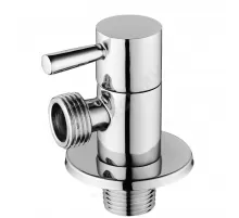 Клапан (вентиль) латунь бытовой хром угловой 1073 G1/2"х3/4" Ру16 НР с отражателем Aquasfera 1073-02