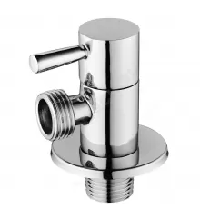 Клапан (вентиль) латунь бытовой хром угловой 1073 G1/2" Ру16 НР с отражателем Aquasfera 1073-01