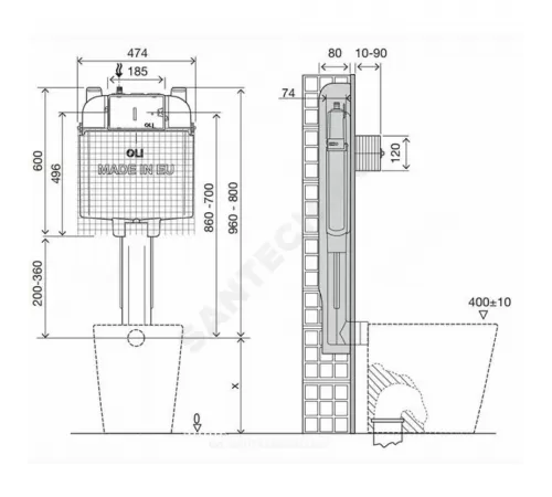 Бачок скрытого монтажа