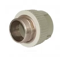 Муфта PP-R комбинированная под ключ серая Дн 63х2" НР RTP (РосТурПласт) 10949