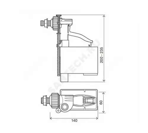 Арматура для бачка наливная Uni Jolly 1/2" боковое подключение OLI 560170/044992