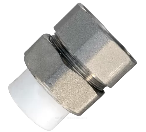 Муфта PP-R комбинированная разъемная белая Дн 20х1" ВР RTP (РосТурПласт) 10614