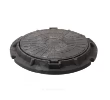 Люк полимер (легкий малогабаритный) черный круглый 750х580 h=60мм m=26кг 15кН ПП-630 ТехПласт