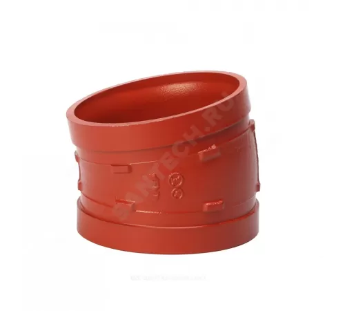 Отвод (колено) под муфту 11,25гр грувлок ковкий чугун XGQT06 Ду80 (Дн89) Ру25 JIANZHI